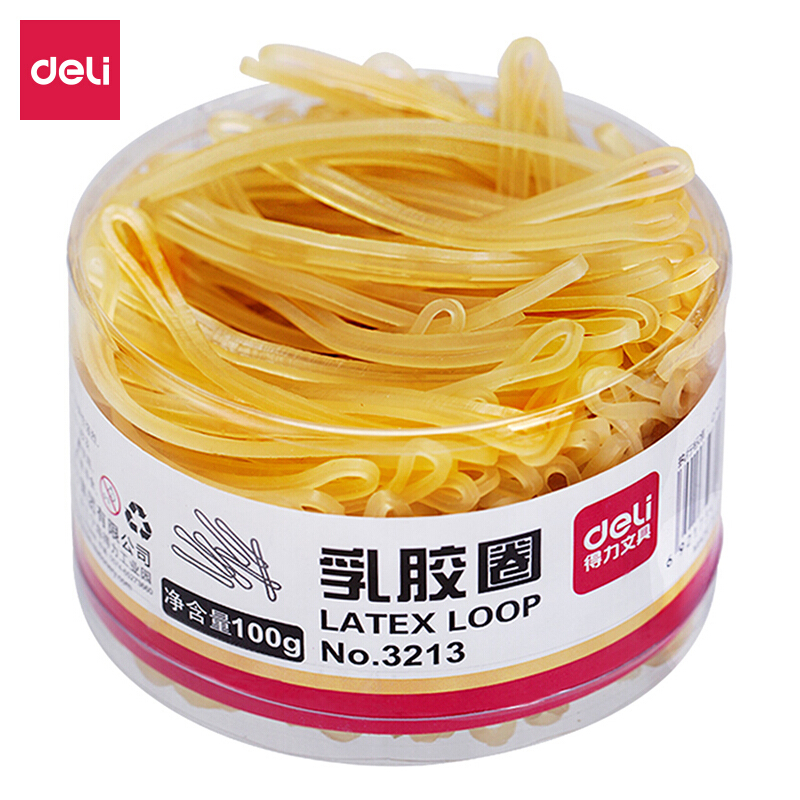 得力(deli)100g办公耐用乳胶圈/橡皮筋/橡胶圈/牛皮筋 财务用品 办公用品 3213
